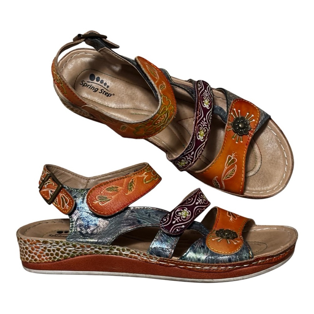 L’ARTISTE Suzanne Spring Step BOHO Leather Sandals 40